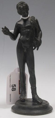 Lot 58 - After the Antique, a bronze model Narcissus