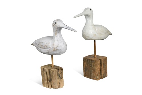 Lot 127 - In the style of Guy Taplin, two white-painted model seabirds