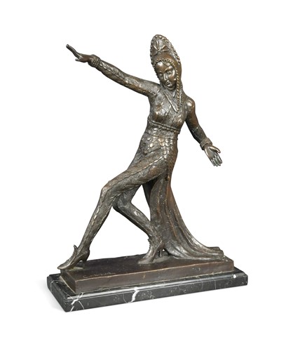 Lot 76 - After Claude Mirval, a bronze model of a dancer