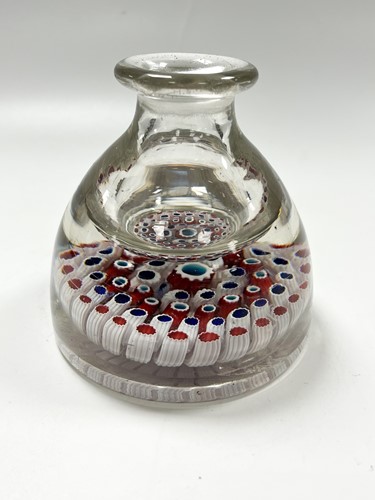 Lot 1 - An Old English millefiori glass inkwell