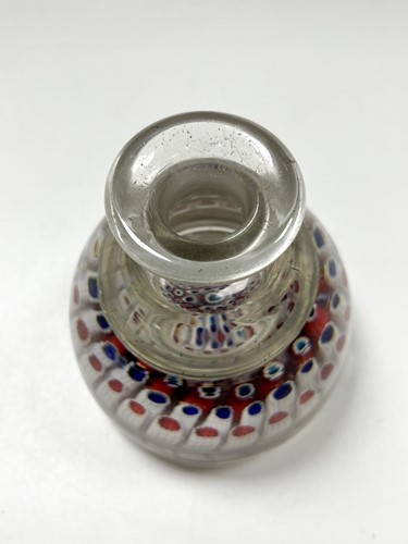 Lot 1 - An Old English millefiori glass inkwell