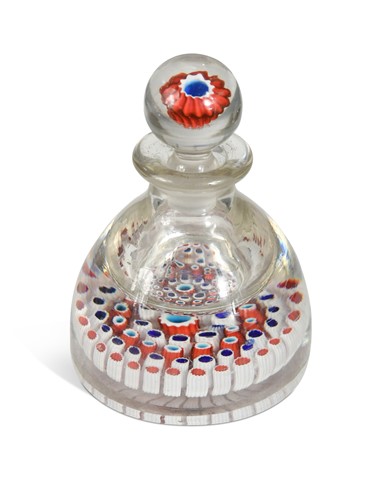 Lot 1 - An Old English millefiori glass inkwell