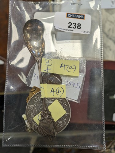 Lot 238 - Arab coin, apparently 1845, a Silver plated...