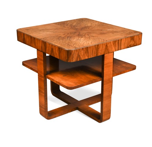Lot 231 - An Art Deco walnut two-tier occasional table