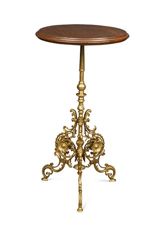 Lot 733 - A mahogany and brass occasional table, late 19th century