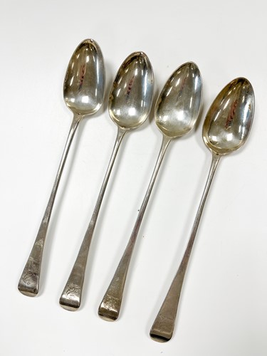 Lot 576 - A set of 4 George III 18th century silver basting spoons