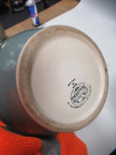 Lot 72 - A Bourne Denby two handled blue glaze vase,...