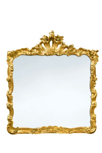 Lot 487 - A carved giltwood and gesso mirror, late 18th century