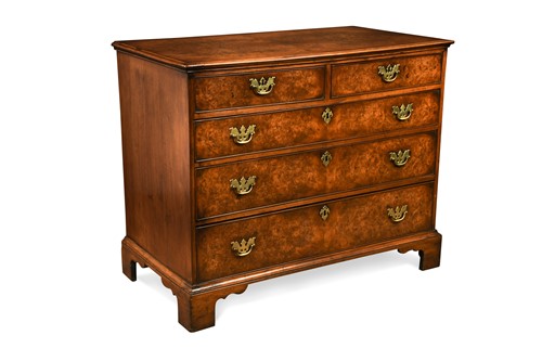 Lot 450 - A burr oak chest of drawers, 19th century