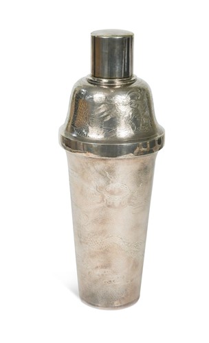 Lot 66 - A Chinese metalware cocktail shaker, 20th century