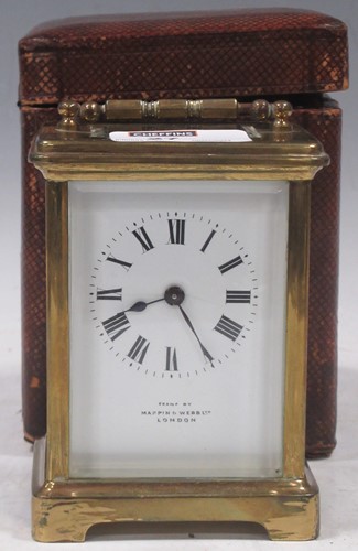 Lot 27 - A Mappin and Webb brass carriage clock, boxed