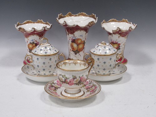 Lot 10 - A Swansea porcelain cabinet cup and stand, in...