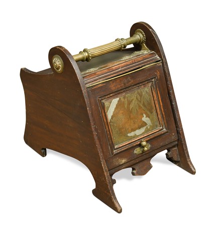 Lot 204 - Christopher Dresser for Benham & Froud, 'The Richmond', an Aesthetic period walnut coal purdonium, circa 1880