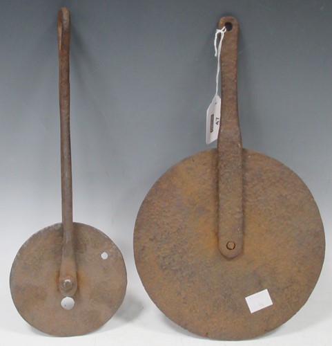 Lot 47 - Two 19th century hand forged wheelwright's...