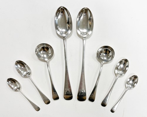 Lot 606 - A 65-piece set of Victorian silver flatware with 2 additions