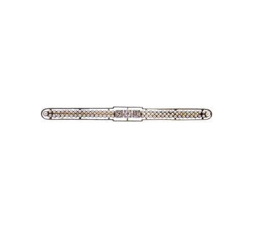 Lot 189 - A diamond and seed pearl bar brooch