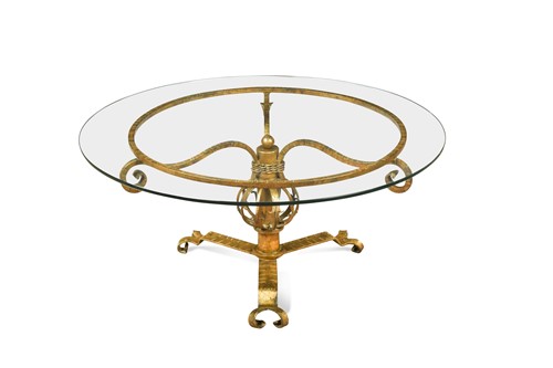 Lot 269 - A mid-century Brutalist 'gilt' metal coffee table, probably Spanish