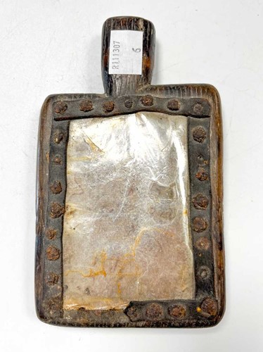 Lot 69A - Hornbook on wooden panel with remains of...