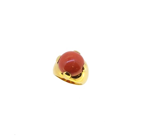 Lot 57 - A coral dress ring