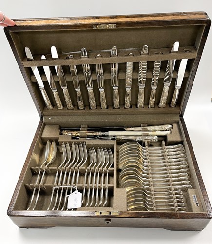 Lot 664 - A 53-piece set of Elizabeth II silver cutlery and flatware