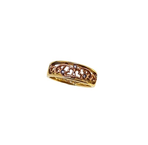 Lot 144 - Clogau - A 9ct yellow and rose gold 'Cariad' ring