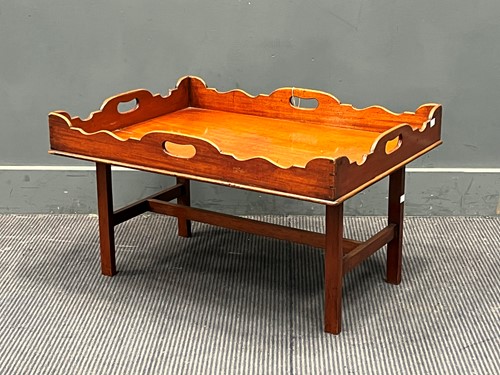 Lot 713 - A late 19th century mahogany tray on stand 43...