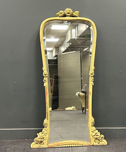Lot 807 - A French 1930's shaped mirror, with bevelled...