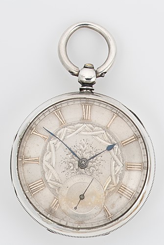 Lot 196 - Unsigned - A Victorian silver open faced pocket watch