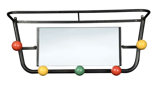 Lot 266 - A mid-century Pullman-style coat and luggage rack