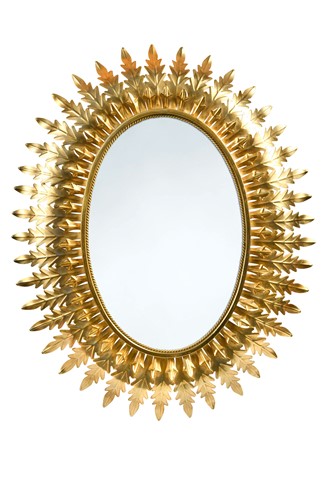 Lot 268 - A large scale mid-century 'gilt-metal' sunburst mirror