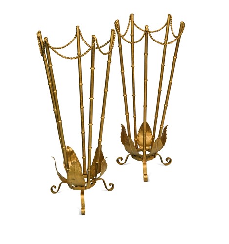 Lot 270 - A pair of mid-century gilt-metal umbrella or stick stands