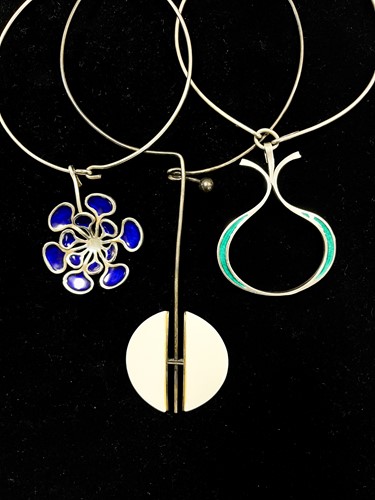 Lot 185 - Agnete Dinesen for Anton Michelsen, a Danish silver and enamel necklace