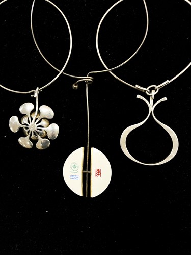 Lot 185 - Agnete Dinesen for Anton Michelsen, a Danish silver and enamel necklace