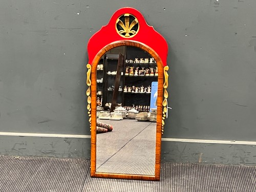 Lot 729 - A Georgian style wall mirror with red painted...
