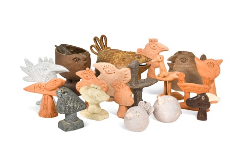 Lot 109 - Tom Karen, a selection of eighteen small terracotta bird models