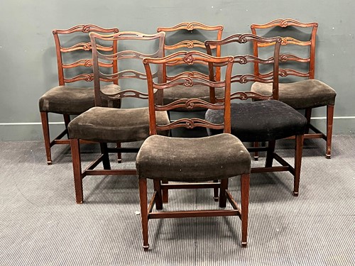 Lot 788 - A harlequin set of six 19th century mahogany...