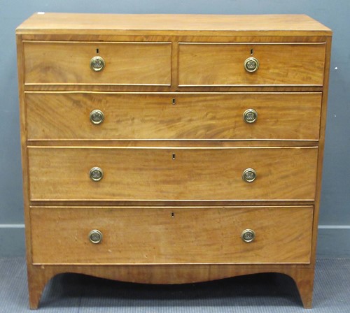 Lot 660 - A Regency satinwood chest of drawers 104 x 105...