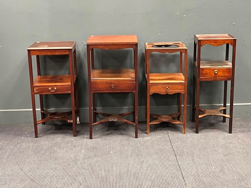 Lot 698 - Four 19th century mahogany washstands, largest...
