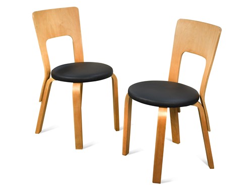 Lot 257 - Alvar Aalto (1998-1976) for Finmar Ltd., a pair of model No.66 chairs, circa 1940s