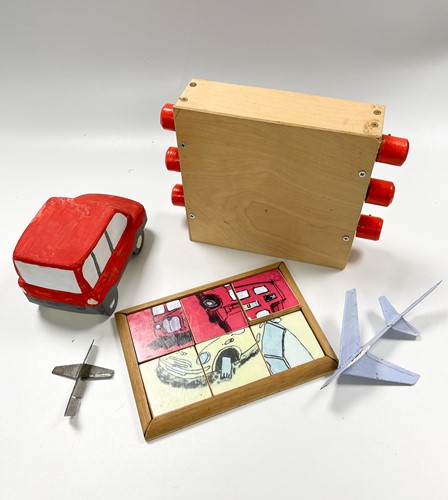 Lot 98 - Tom Karen, a group of mostly wooden models and toys