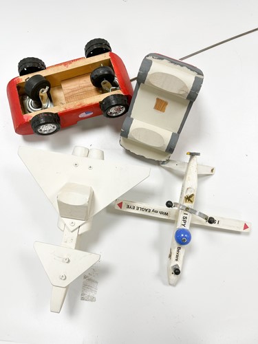 Lot 98 - Tom Karen, a group of mostly wooden models and toys
