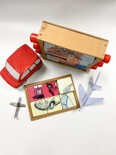 Lot 98 - Tom Karen, a group of mostly wooden models and toys