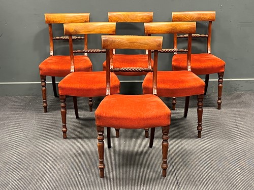 Lot 762 - A set of six Victorian mahogany dining chairs...