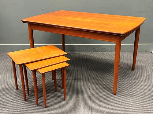 Lot 464 - A 20th century Danish teak draw-leaf dining...