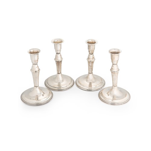 Lot 548 - A set of 4 mid-20th century Danish metalwares candlesticks