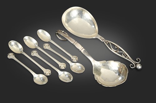 Lot 192 - Georg Jensen, a Danish metalwares serving spoon