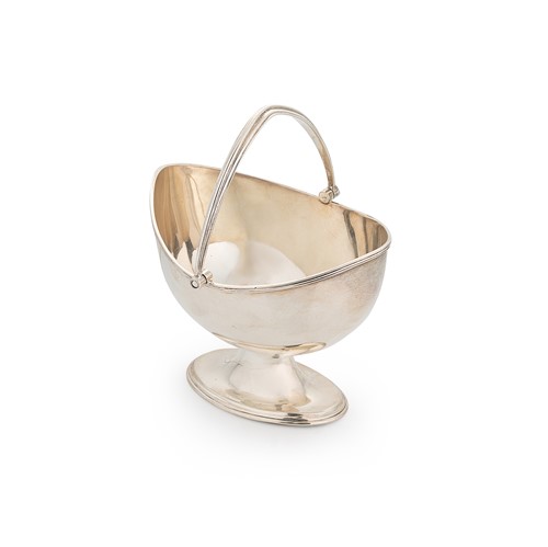 Lot 677 - An Elizabeth II silver swing handled sugar basket, mark of Garrard & Company