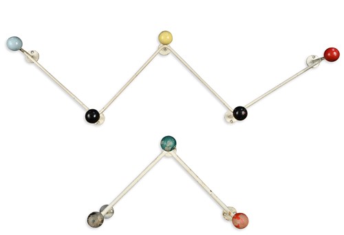 Lot 271 - Two mid-century Atomic/Sputnik coat hooks