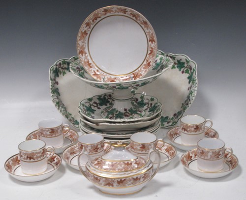 Lot 124 - A Regency part tea service with printed fruit...