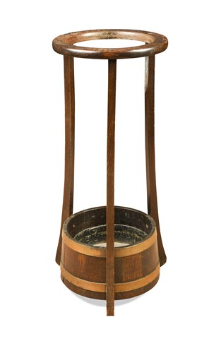 Lot 224 - An Arts & Crafts coopered oak stick stand by R. A. Lister & Co